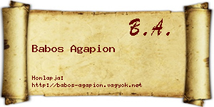 Babos Agapion névjegykártya